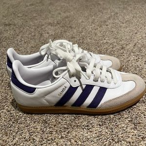 Adidas Samba shoes size 7 white/purple